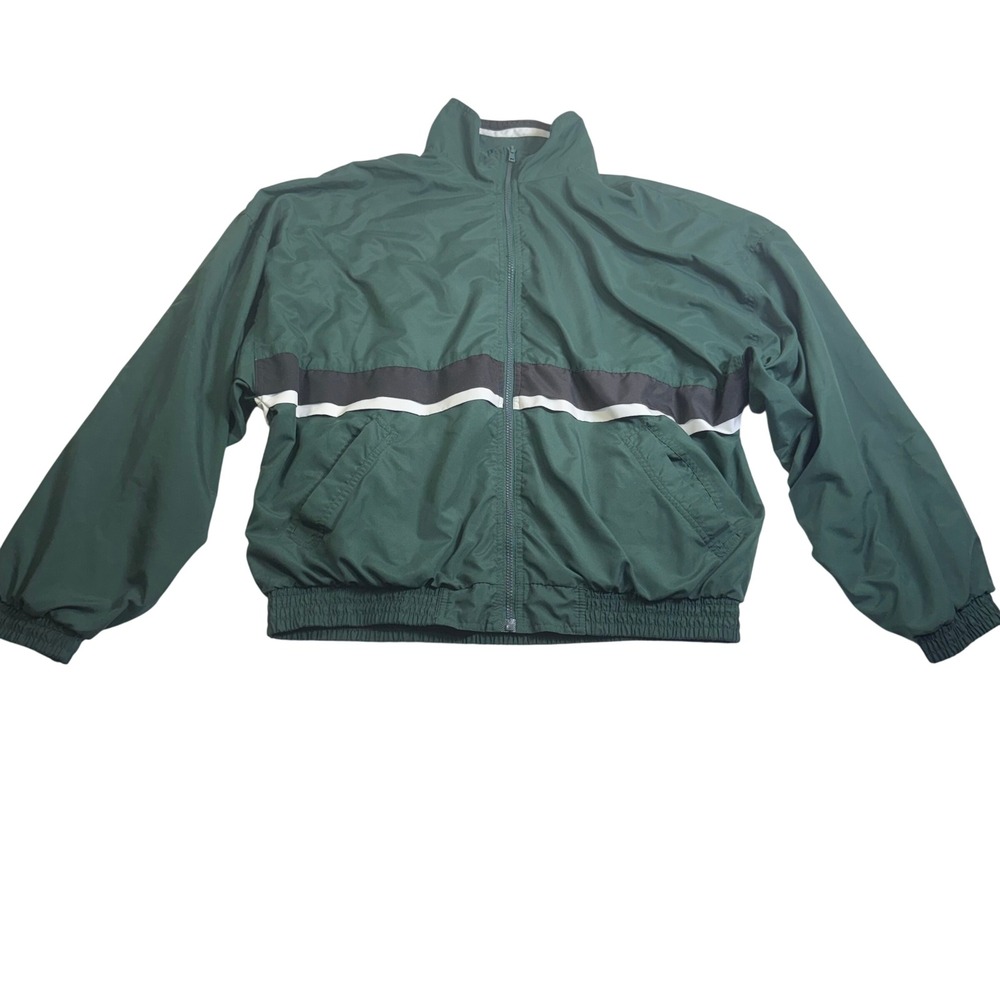 Bill Blass Windbreaker Jacket Mens Large Green Excellent Vintage 90s Colorblock